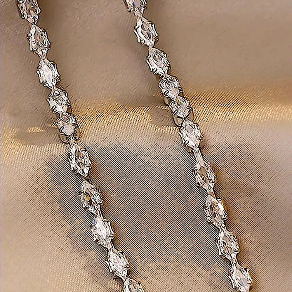 Zircon Dangle Drop Diamond Tassel Earrings - Picture 3 of 3